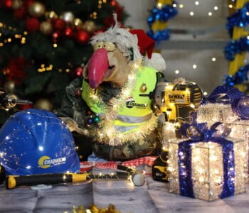 Chadwicks teams up with Dustin the Turkey to launch a festive hi-vis vest in aid of IWA